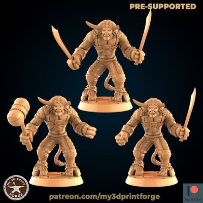 Mr Smite, Modular Minotaur - 32mm Scale Unpainted Miniature for D&D, TTRPG