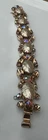 Regency Costume Bracelet Amber / Pearl Gold Tone Vintage Jewelry 7" Signed