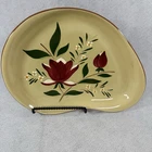Stangl Pottery Green Magnolia Large Oval Kidney Teardrop Shaped Platter 13"