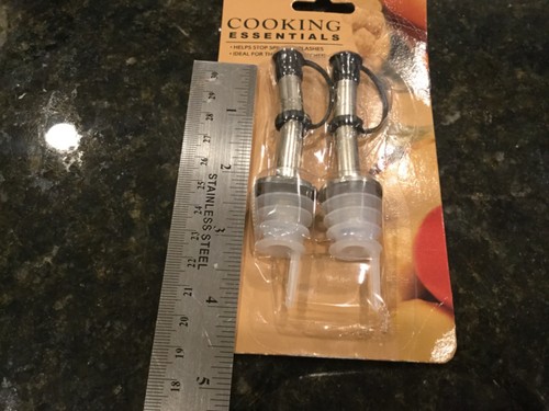 Cooking Essentials 2 Pack Bottle Pourers Nickel Plated Brass Bar Kitchen New F6 - Picture 3 of 6