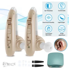 Digital Hearing Aids Noise Cancelling Severe Loss Invisible Sound Amplifier BTE