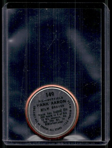 1964 Topps Coins Hank Aaron Milwaukee Braves #149 - Picture 2 of 2