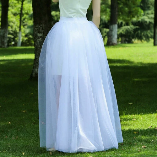 Mujeres Medio bullicioso tul tutú falda malla larga burlesca enagua vestido elegante - Imagen 7 de 18