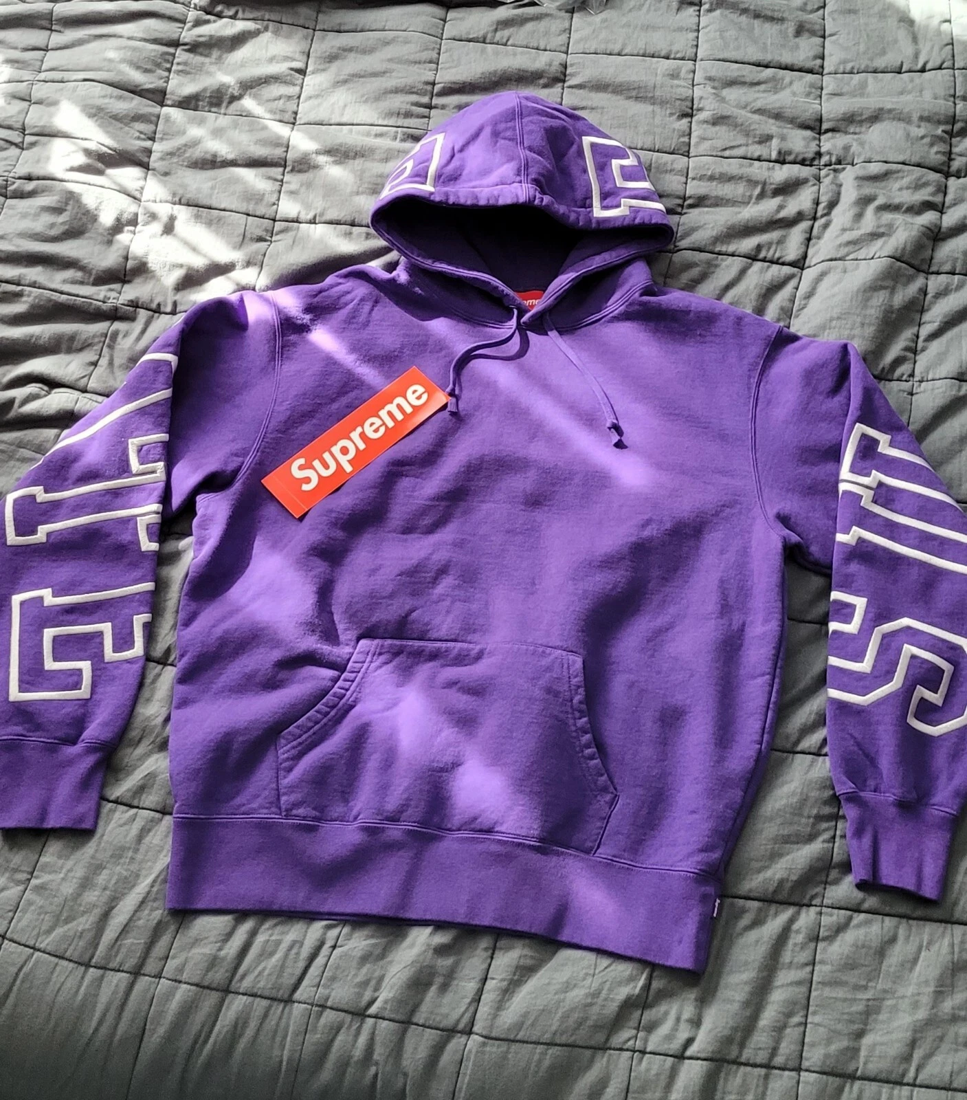 SUPER RARE ~ SWEAT À CAPUCHE Supreme STATE FW22 ~ violet ~ moyen ~ neuf