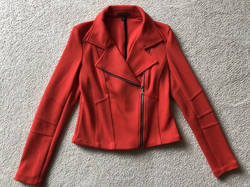 Red Moto Jacket Coat Outerwear Size 