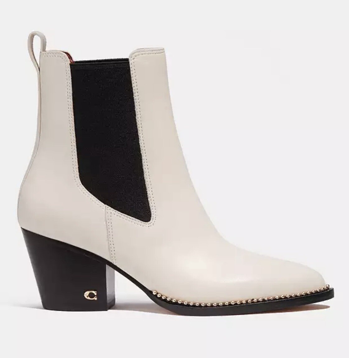 Coach Women's Pierce Leather Bootie Size 6.5B Color Chalk Coach Women's Pierce Leather Bootie Size 6.5B Color Chalk