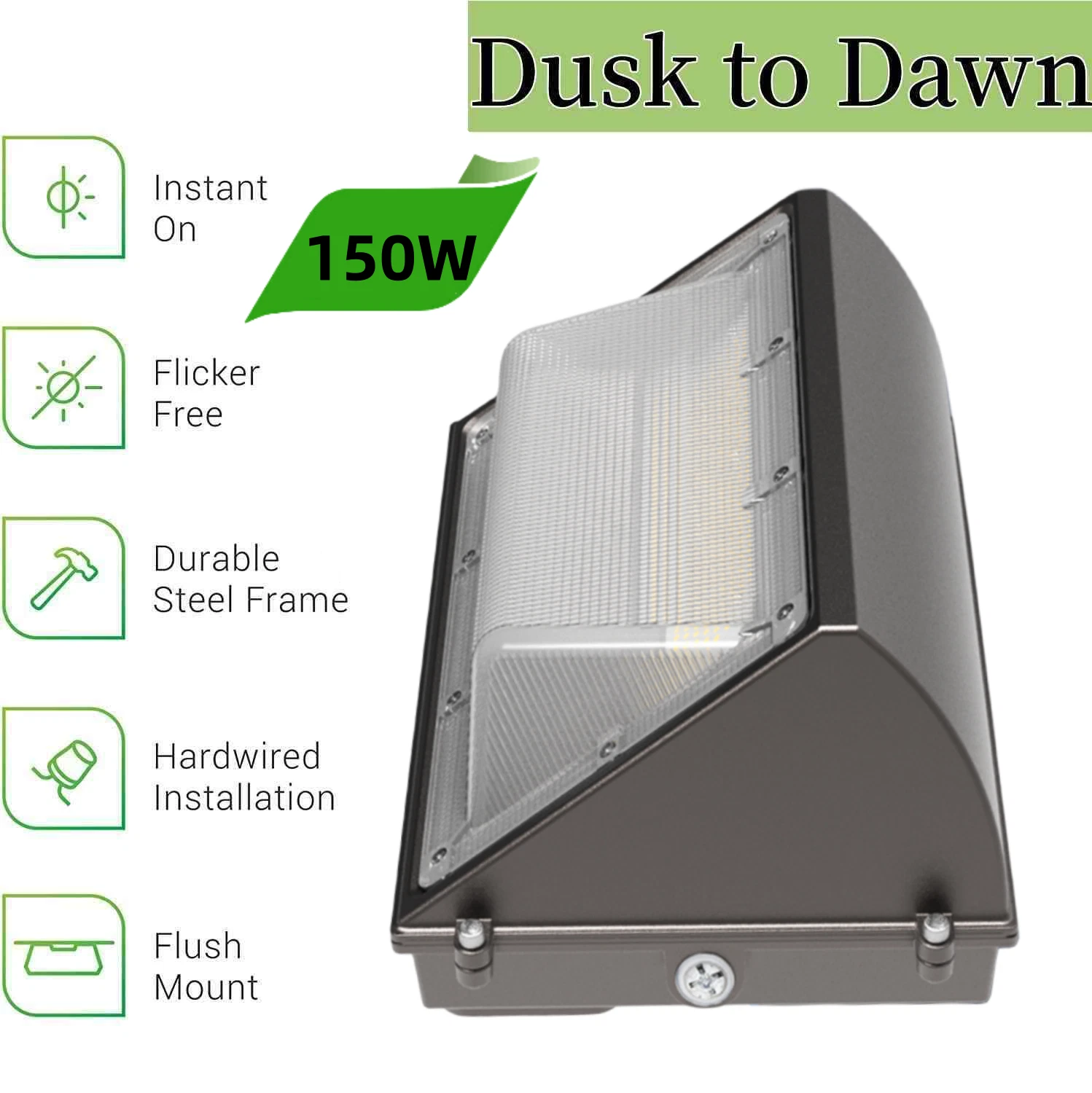 150W LED Wall Pack Outdoor Warehouse Lighting ETL Bright White Replace 600W