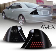 Led Tail Lights For 2001-2003 Honda Civic 2 Door Coupe Turn Signal Brake Lamps