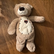 FIRST  MAIN Tender Teddy Bear 21  Plush Toy Stuffed Animal Tan Red Plaid Heart