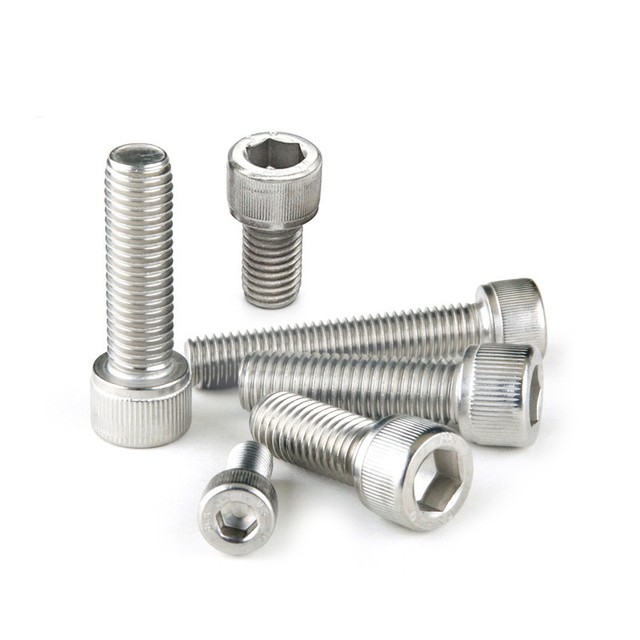 2Pcs M9 Allen Screw Stainless Steel Hex Socket Cap Knurled Head Bolts