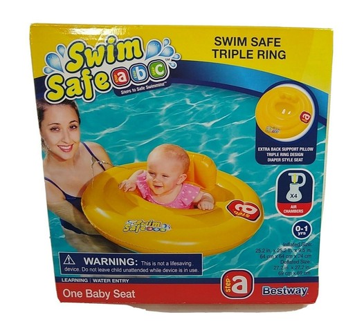 Three Part Pool Float Swim Safe A B C Three ring Baby Seat Inflatable Pool Float New Ages 0-1 ...