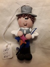 Handcrafted Clay Dough Fisherman Hanging Ornament