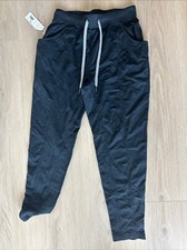 Pantalón de Yoga Intencional Manduka PEQUEÑO Negro Terry Francés Orgánico Elastizado Nuevo con Etiquetas