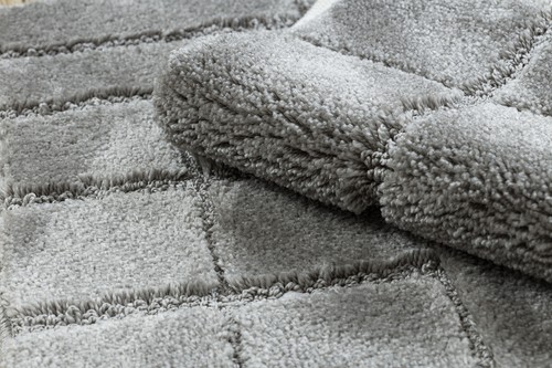 Amazing Modern Two-piece BATHROOM set RUG soft SUPREME LINES non-slip grey - Picture 8 of 10