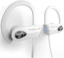 TREBLAB XR500 Wireless Sport Earbuds with Mic, IPX7 Waterproof WHITE
