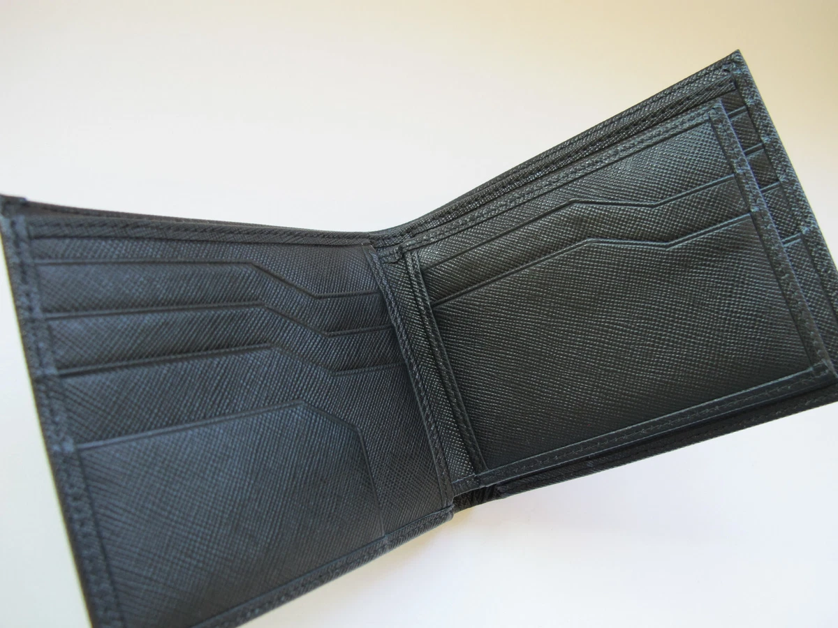 NIB Giorgio Armani Men s Tri fold Wallet 466 Saffiano Black