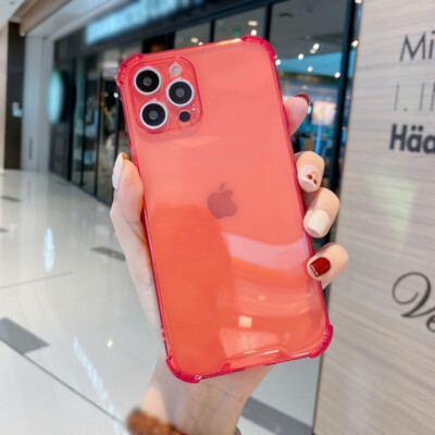For iPhone 15 Pro Max 14 13 12 11 XS Clear Neon Fluorescent Soft TPU Case Cover