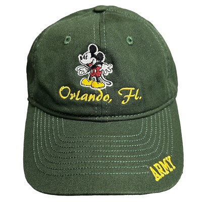 Champion Mickey Mouse Hat Adult Green Orlando FL ARMY