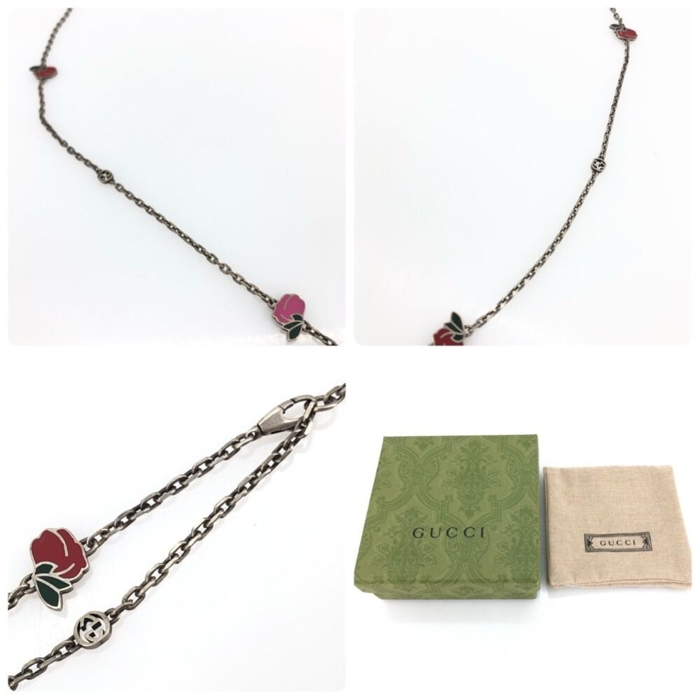Gucci Disney Womens Pendant Necklace Donald Duck Rose AG925