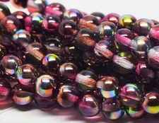 Magic Raspberry, Druk, 6mm, 25 Beads, (6duk8)
