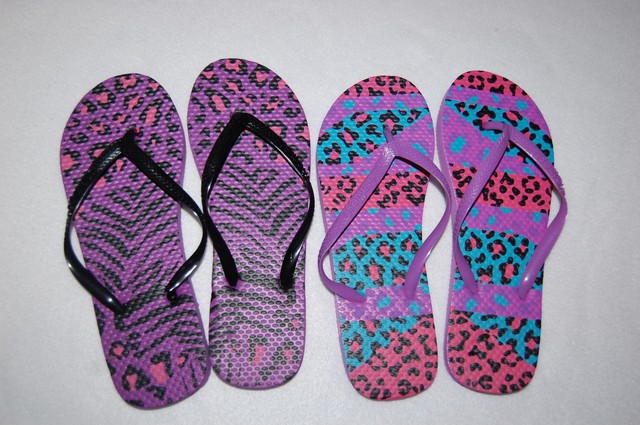 zebra print flip flops