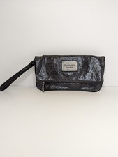 Vera Wang Simply Vera Grey/Black Wristlet, Designer Clutch, Cocktail Bag