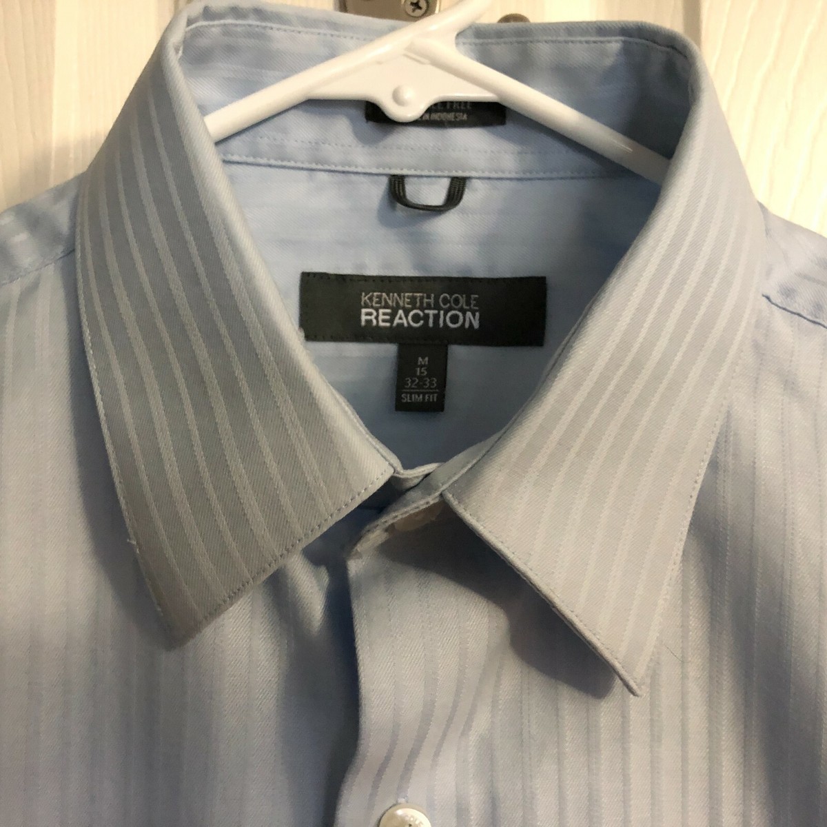 Kenneth Cole Reaction Wrinkle Free Men's Slim Fit Dress Shirt Size 15  (32/33) | eBay