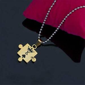 2pcs Stainless Steel His Queen Her King Promise Matching Love Couple Necklace