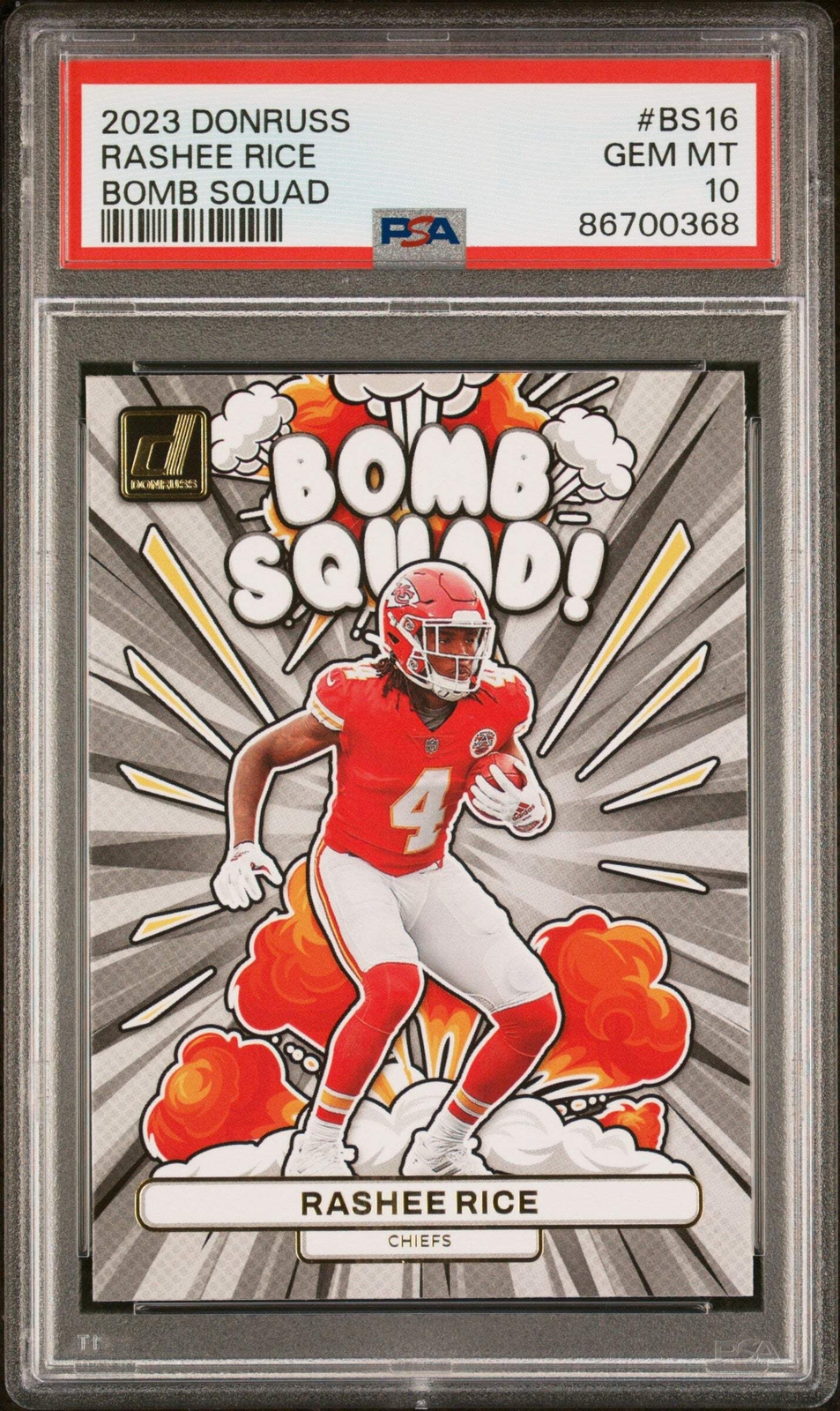 Graded 2023 Donruss Rashee Rice #BS16 Bomb Squad Rookie RC Football Card PSA 10