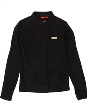 Puma Womens Bomber Jacket Uk 10 Small Black Cotton Gk16