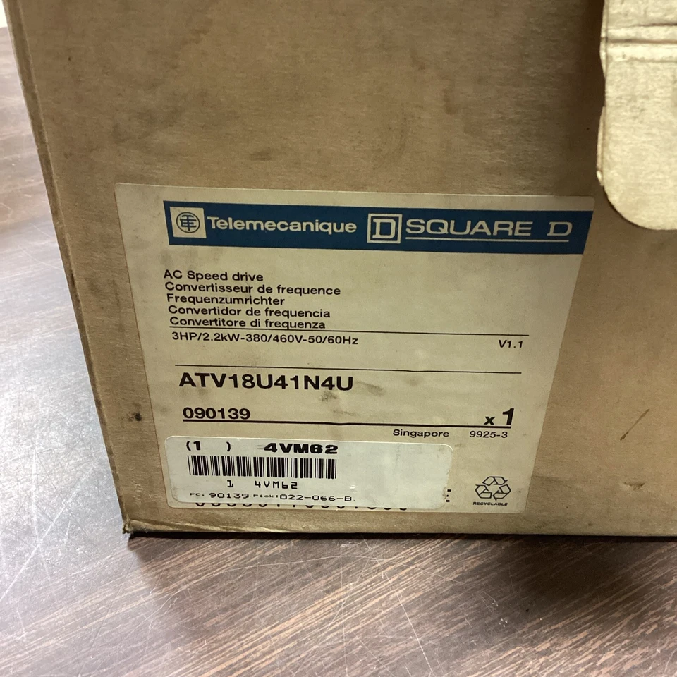 Square D ATV18U41N4U DRIVE ALTIVAR 2.2KW 3HP 3-PHASE 5.3AMP 460VAC - Image 2 of 4