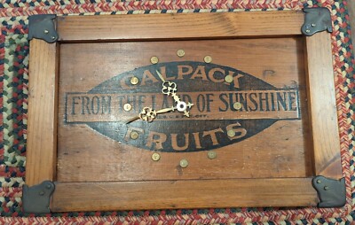 Vintage & Neat One of a Kind Repurposed Crate to Clock Calpack Fruits California