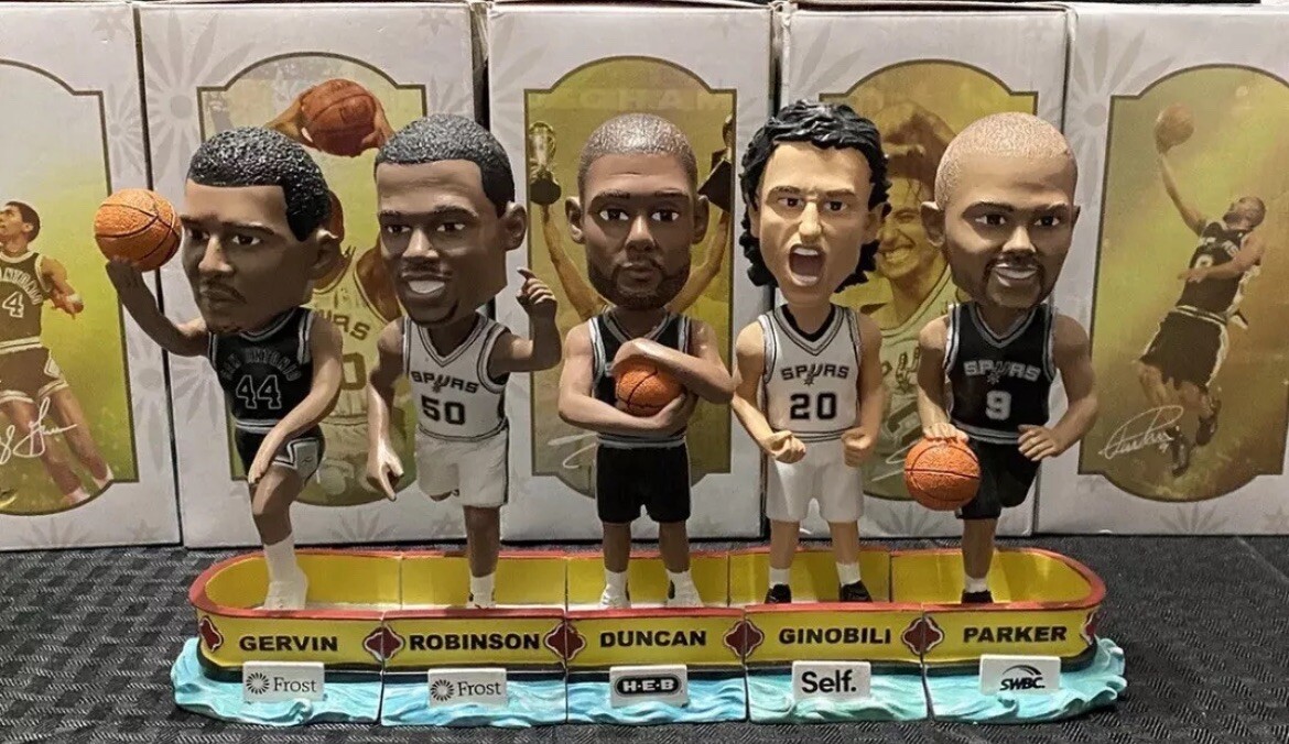 Sga Set San Antonio Spurs NBA 50th Anniversary Bobbleheads Limited Edition SGA ...