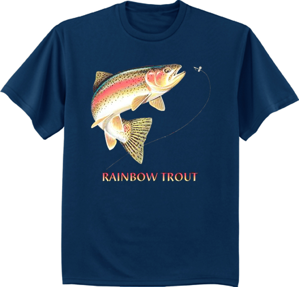 Men's big and tall t-shirt rainbow trout shirt fishing tall tee