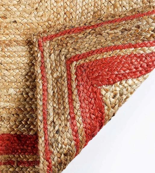 Handmade Reversible Natural Jute Area Rug Braided Bohemian Home Decor Rugs - Image 4 of 4