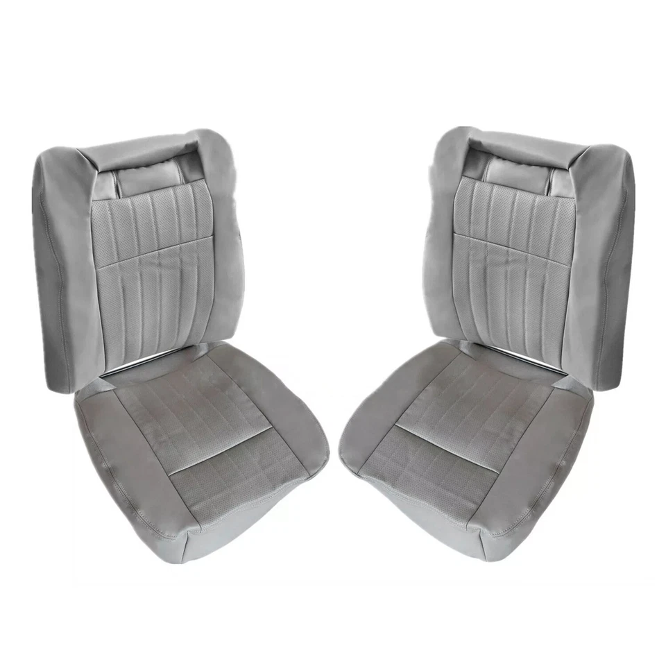 Capa de assento de couro para motorista dianteiro + passageiro cinza médio para Chevy Impala SS 1994-1996 - Imagem 3 de 4