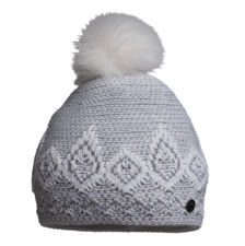 womens Screamer Diamond fleece lined gray beanie