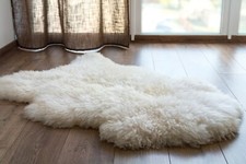 Sheepskin Rug Genuine Ivory Real Luxury British Throw Eco Pelt X-Large!! 120cm++