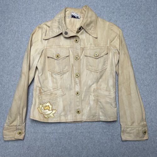 Vintage 70er Roncelli Batik Blume Druckknopf Western Jacke Schlaghose Set Anzug 11/12 - Bild 3 von 20