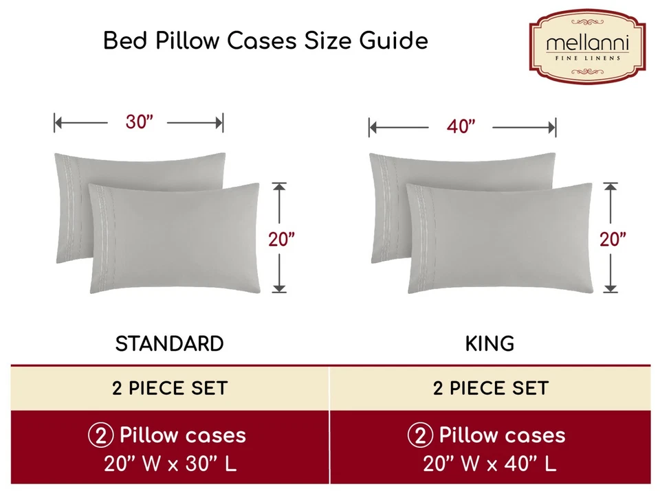 Conjunto de 2 fronhas de microfibra coleção icônica Mellanni - Imagem 2 de 2