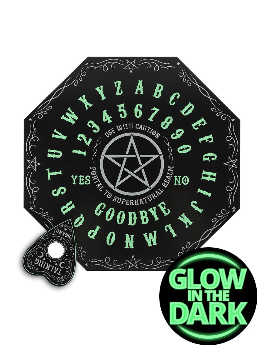 Spirit Board Glow In The Dark Octagon Shaped Black 40x40cm
