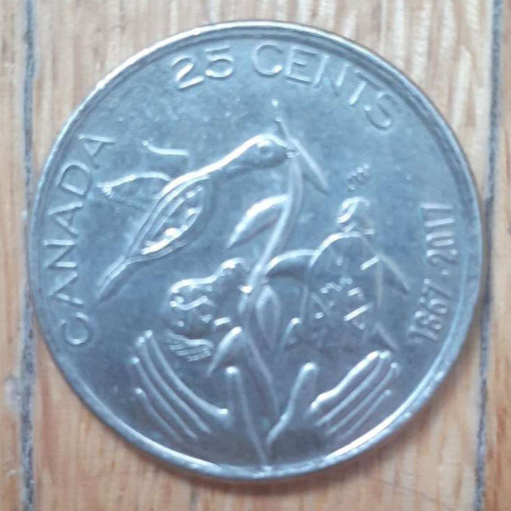 RARE MINT ERROR LONG TRIPLE EYE WRIKLE 25 CENT 1867-2017 CANADA