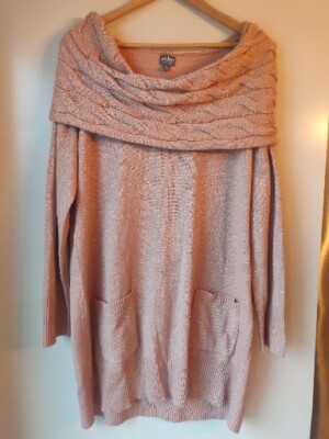 New York And Company Soho Street XXL Sweater Tunic Dress Rose Gold Pink  Sparkly | eBay