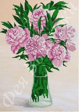 DIY Bead Embroidery kit peonies bouquet Needlepoint Beading Beadwork