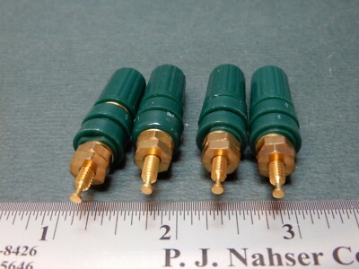 Smith Abbatron 1517-104 Binding Posts Green Qty 4 NOS Gold Plated