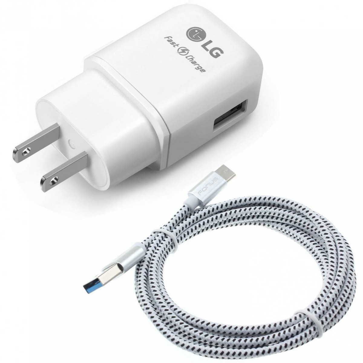 LG OEM 18W FAST HOME CHARGER 6FT USB-C POWER CABLE TYPE-C CORD for