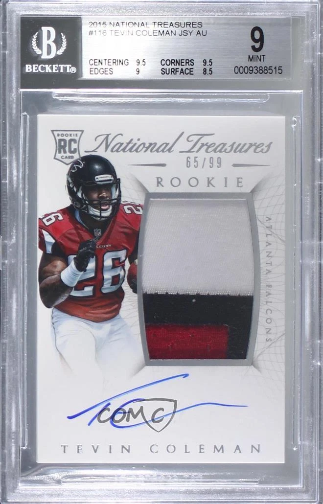 Tevin Coleman Panini National Treasures #116 Autograph Patch