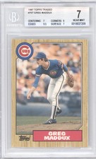 1987 Topps Traded Greg Maddux #70T XRC BGS 7