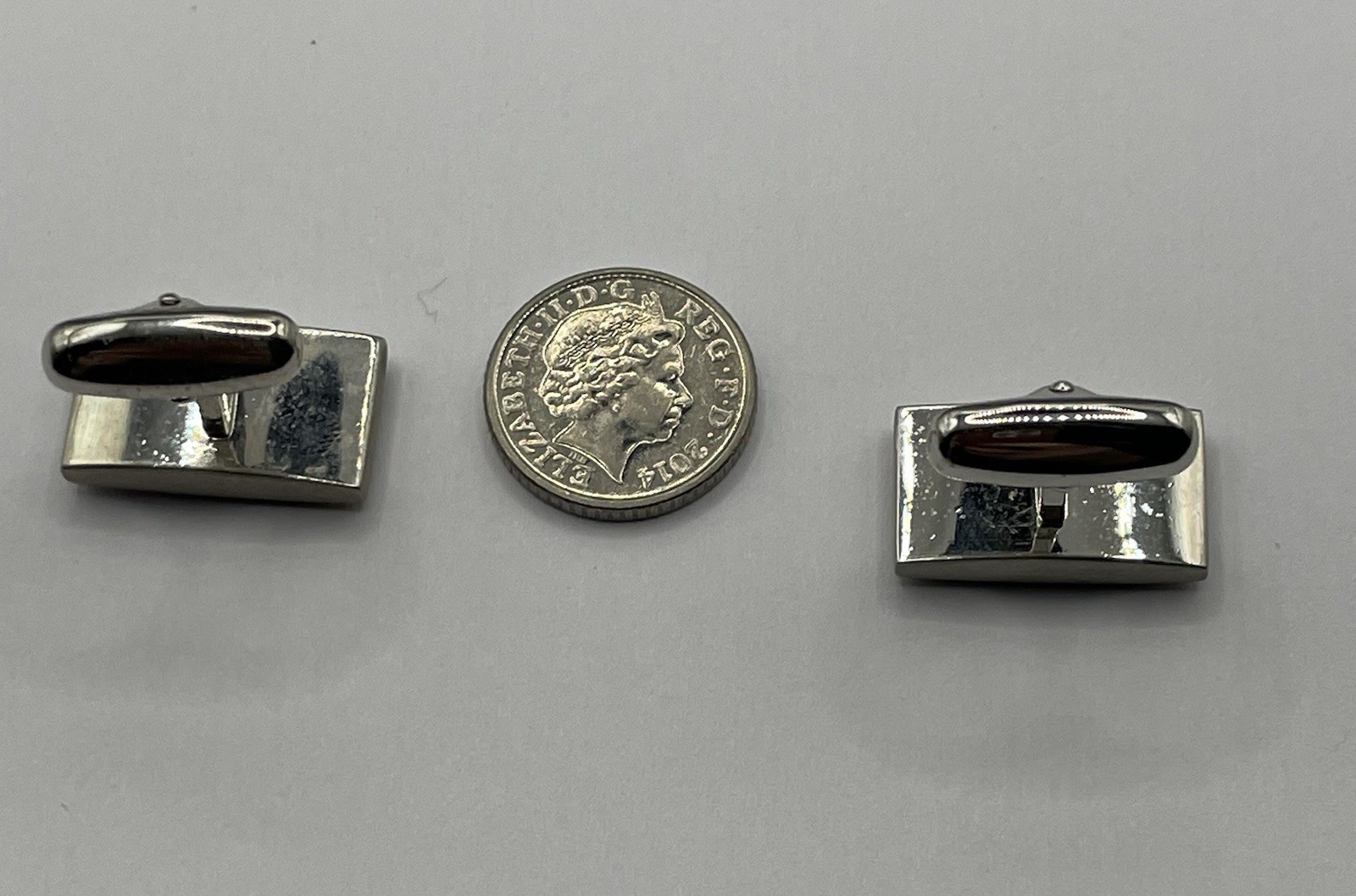 Cufflinks, Rectangular,  Tiny Pink Blue Green Gem… - image 7