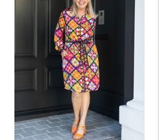 Lesley Evers Zelda Multicolor Floral Shirt Dress Women’s Size 1X